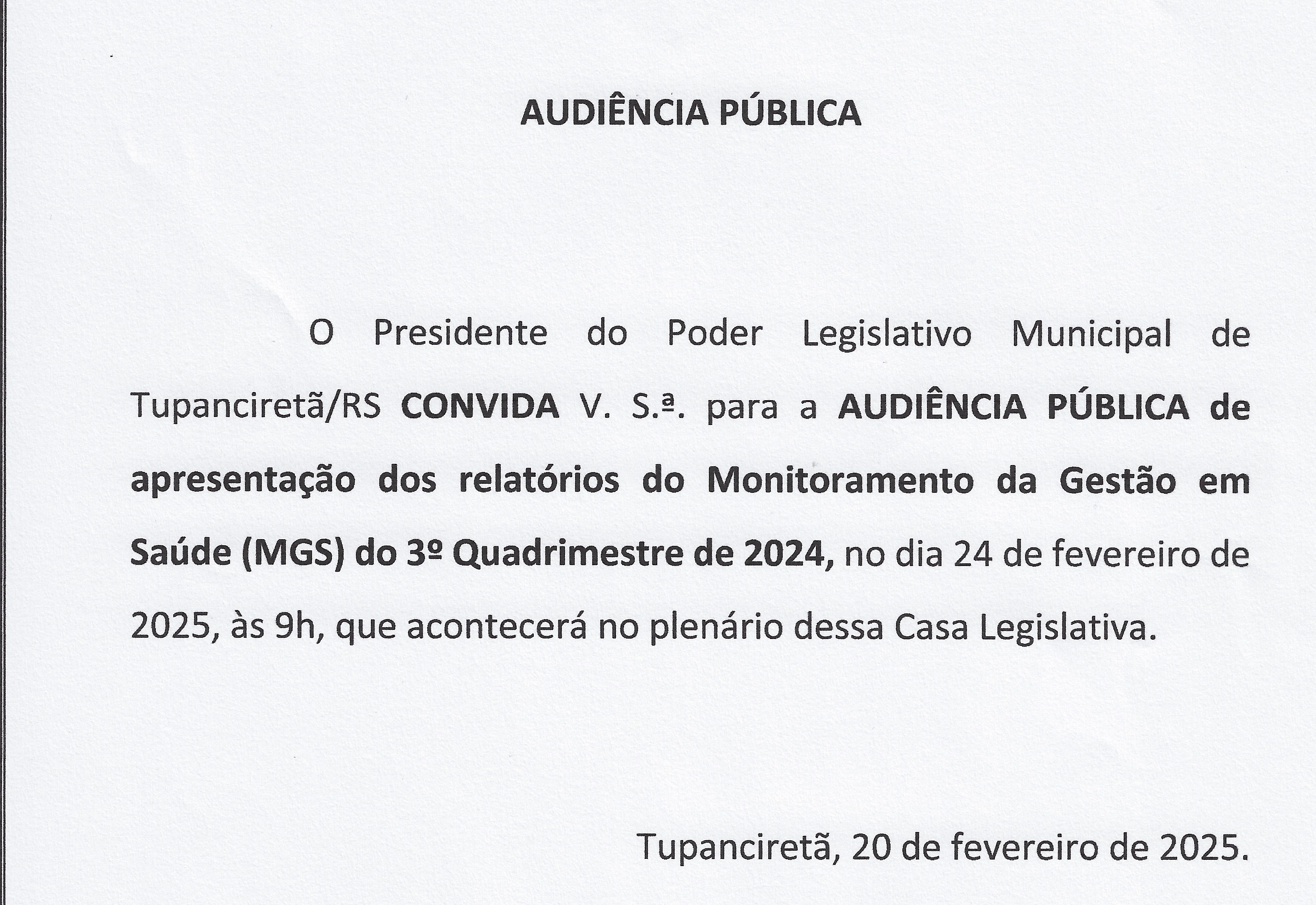 Audiência Pública.